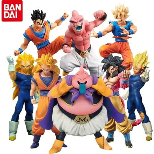 Bandai Original DRAGON BALL Dxf Fighting Combination Vegeta IV Son Goku Majin Buu Son Goten Son Gohan Anime Figure Model Toys