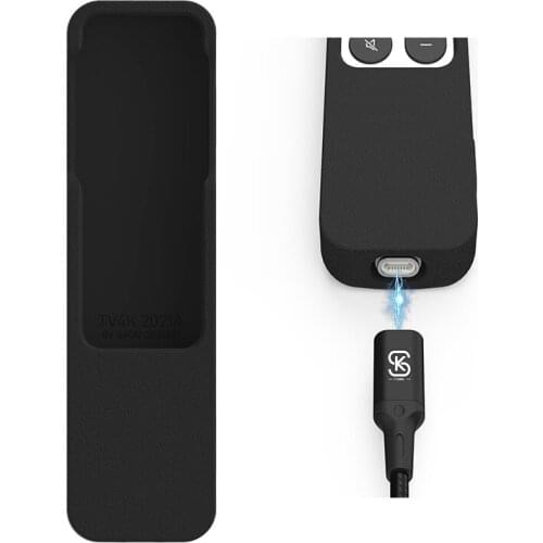 2021 Anti-Lost Protective Case for Apple TV 4K 2nd Gen Siri Remote Anti-Slip Durable Silicon Shockproof Cover Magnetic Cable