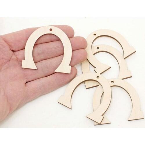 50pcs Wooden Horseshoe Cutouts (5cm) Shapes Wood Blanks Art Projects Craft Blank Tag Gift diy