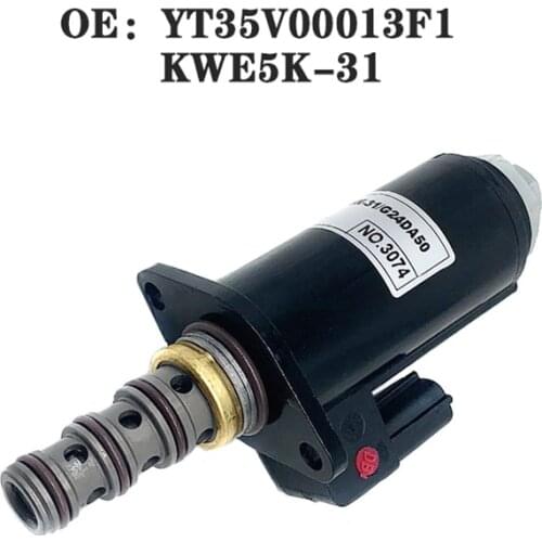 For Kobelco SK200-6E SK200-8 safety lock solenoid valve Red dot YT35V00013F1 KWE5K-31 G24DB50 G24DA50 YT35V00050 F1