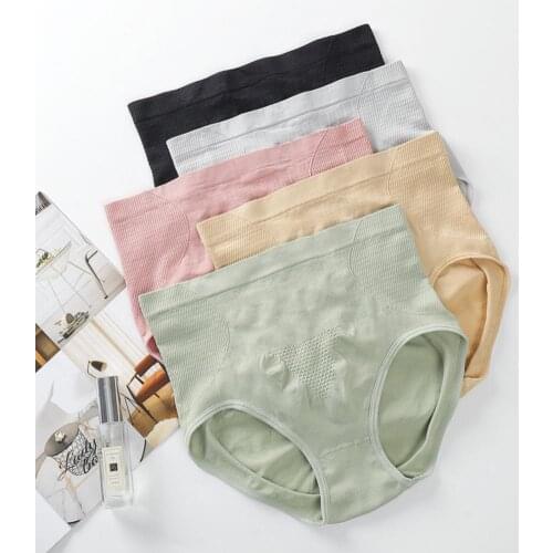 Women Underpants Solid Color Butt Lift Panties Plus Size Waist Tight Underwear for Daily Wear underwear women трусы женские 2021