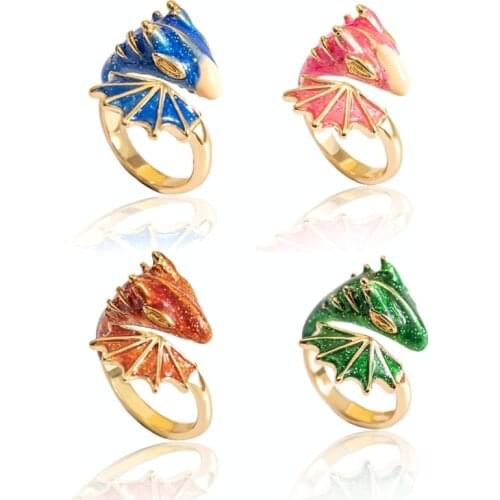 Dragon Ring Lucky Finger Pet Dragon Ring Devil Tail Arrows Adjustable Rings Gothic Dragon Open Ring Knight Dragon Ring
