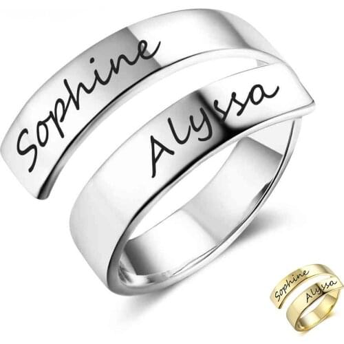 Stainless Steel Custom Name Ring Personalized Rings for Men Women Couples Jewelry Wedding Birthstone Anillo Customized Ringen