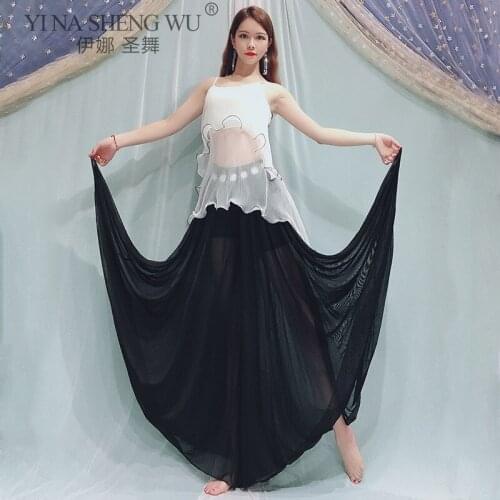 Belly Dance Set Women Top Practice Clothes Female Adult Elegant Exercise Long Pants Oriental Dancing Profession Practice Clothes