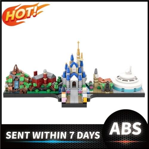 MOC Magic Kingdom Skyline City Street View Model 485pcs Building Blocks Diy Toys Bricks Educational Christmas Gift For Children