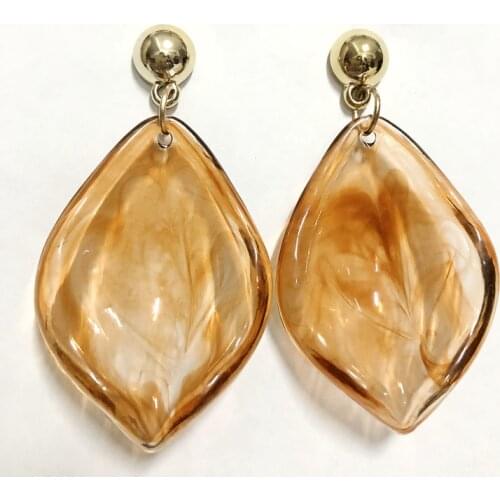 Korean Long Leaf Earrings for Women Girls Big Brown Leaves Earrings Statement Fashion Jewelry For gifts