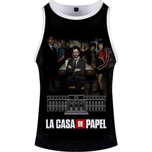 La Casa De Papel 3d Printed Bodybuilding Tank Top Money Heist The House of Paper Sleeveless Shirt Clothing Fitness Summer Vest