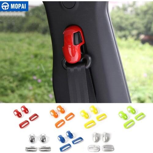 MOPAI ABS Car Interior Seat Safety Belt Decoration Trim Cover Stickers For Jeep Renegade 2015-2018 Car Styling