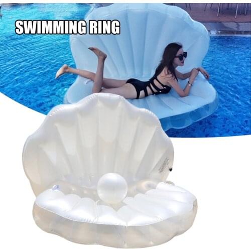 Wholesale Swimming Pool Float Shell Shaped Inflatable Island Creative Summer Pool Raft Lounge for Adults Kids N66