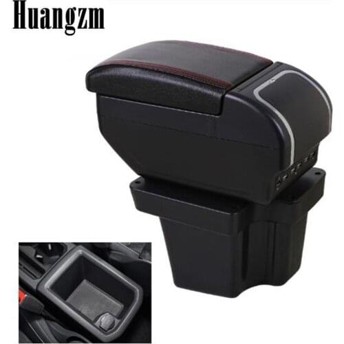 Armrest box For Volkswagen VW Tiguan L 2017/2018 Dual Layer Rotatable PU Leather Large Space Central Store Content box with 9USB