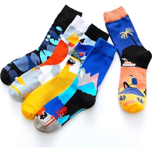 Popular Wholesale Price Cotton Couple Socks Jacquard Knitting Machine Socks