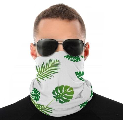 Leaves Pattern Scarf Neck Face Mask Unisex Fashion Tube Scarf Tubular Bandana Polyester Headband Cycling Hiking