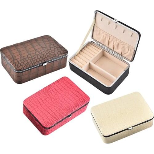 PU Leather Jewelry Box, Compartments Necklace Display Jewelry Organizer, Great