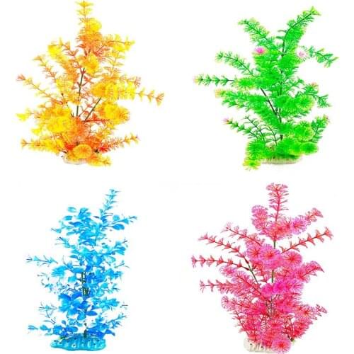 Blue/Red/Green 40cm Height Aquarium Fish Tank Ornaments Waterscape Decoration, Plastic Artificial Plants Tree for aquarium tank