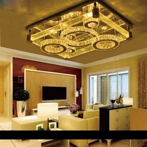 High-end modern minimalist LED rectangular crystal ceiling lamp Creative bedroom crystal ceiling lamp LED fixture led lighting