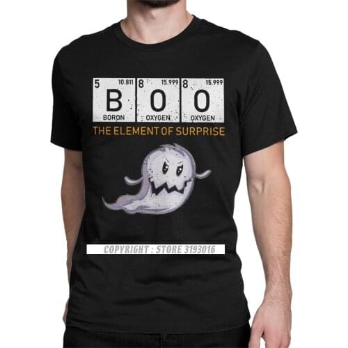 Printed Sweatshirt T Shirt Funny Halloween The Element Of Surprise Boo Men T Shirts Chemical Periodic Table Science Geek Tees