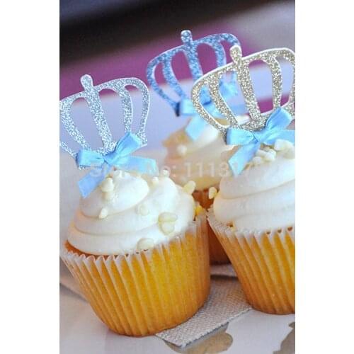 Little prince cupcake toppers - Little Prince Baby Shower - King Crown Picks wedding baby shower birthday party favors
