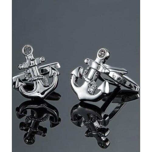 High quality mens shirt CUFFLINKS NEW summer fashion jewelry boat anchor Cufflinks mens wedding accessories pins