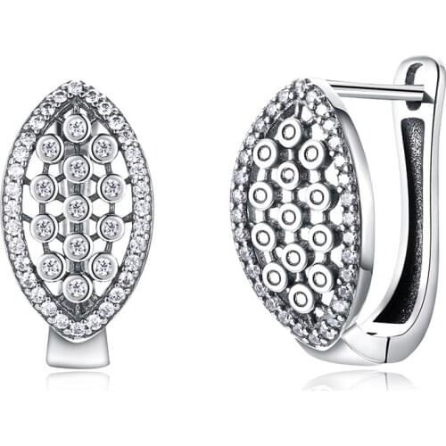 ZEMIOR Real 925 Sterling Silver Leaves Clip Earring Bright Full Cubic Zirconia Earrings For Women Fine Jewelry Birthday Gift