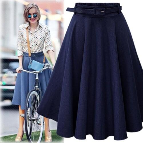 Women Spring Autumn Casual Skirt High Waist Mid-length Jeans Skirt Slim Thin A-line Fashion Wild Skirt Denim Skirt