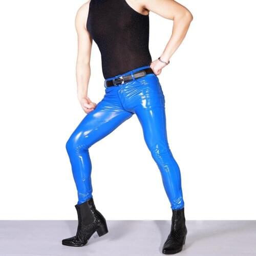 Plus Size Wetlook PU Leather Pencil Pants Fitness Legging PVC Shiny Fashion Jeans Korean Streetwear Motorcycle Trousers Clubwear