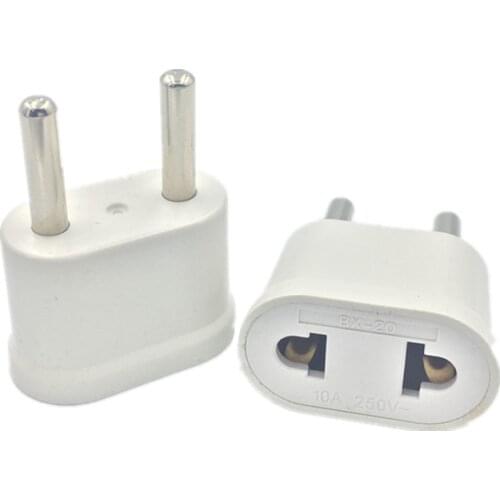 1pcs EU KR Plug Adapter Japan CN US To EU Euro European Travel Adapter Electric Plug Power Cord Charger Sockets Outlet