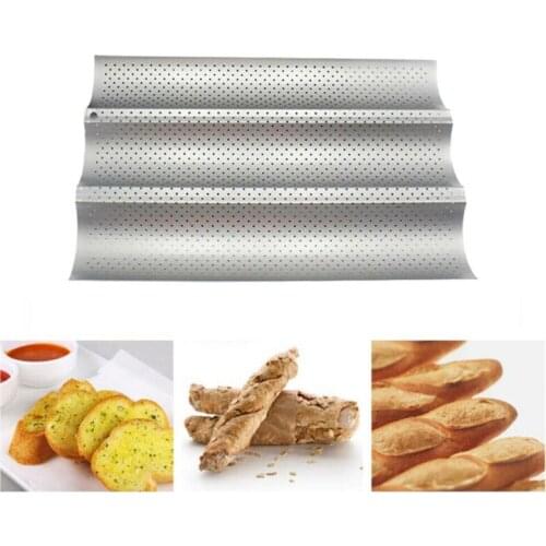 1pcs Food Grade Carbon Steel Baguette Bake Mold 2 Groove Wave French Bread Baking Tray DIY Bread Mold Baking Mold Accessories