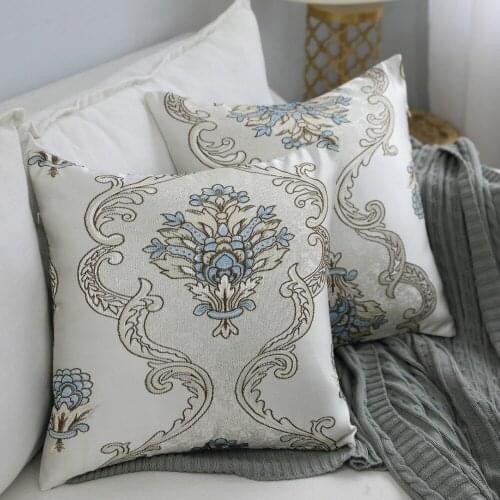 1 PC Euro Jacquard Lumbar Pillow Case Office Chair Pillow Cover Hotel Backing Block Cushion Case Without Filler