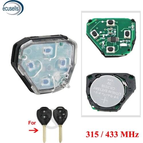 2/3/4 Buttons Internal Assembly of Remote Key for Toyota Camry Corolla Prado RAV4 Vios Hilux Yaris 315/433MHz Transmitter Core
