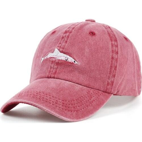 2019 New 100% Cotton Washed Casquette Baseball Caps Men Hats Shark Embroidery Dad Hat For Women Gorras Planas Snapback Bosco