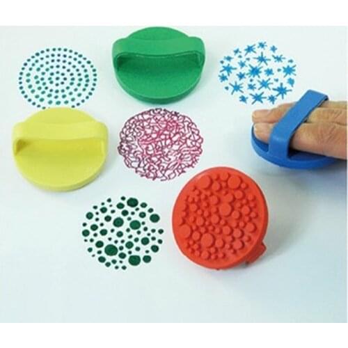 4Pcs/Set Children Rubber Finger Seal Stamp Palm Print Kindergarten Creative Art Tool Set Painting Coloring Decorative Tools