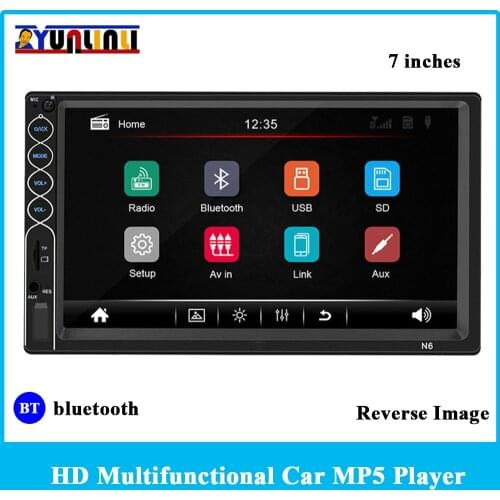 YUNLINLI 2 Din 7 Inch bluetooth Car Multimedia Player HD Screen Car Monitor Car Stereo Radio With GPS Reversing Image Function