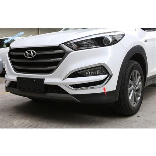 Lapetus Auto Styling Front Fog Lights Lamps Frame Cover Trim / ABS Chrome Trim Fit For Hyundai Tucson 2016 2017 2018