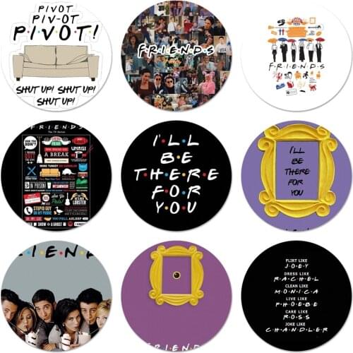 Central Perk Coffee friends tv show how you doin door Badge Brooch Pin Accessories For Clothes Backpack Decoration gift 58mm