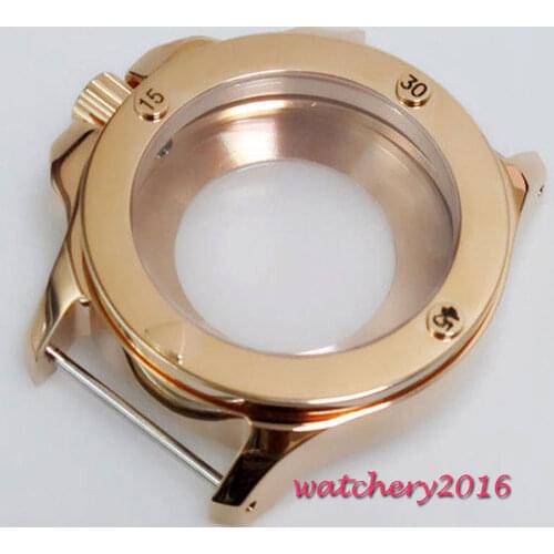 Parnis 47mm Parnis rose golden stainless case fit eta 2836 MIYOTA 8215 movement watch Case
