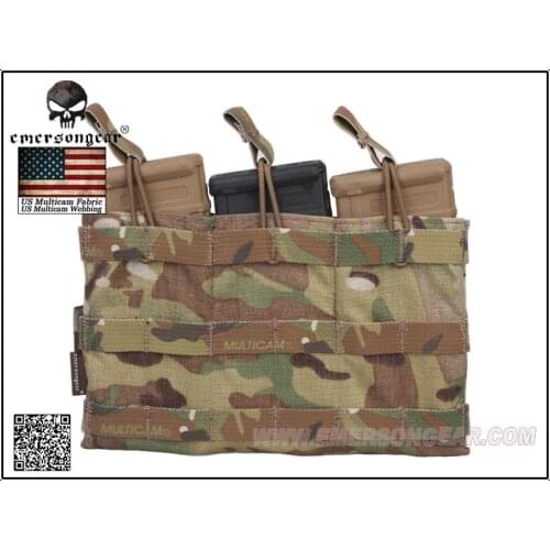 Emersongear 5.56 Triple Open Top Magazine Pouch Combat Molle MAG Pouch Multicam EM6356MC