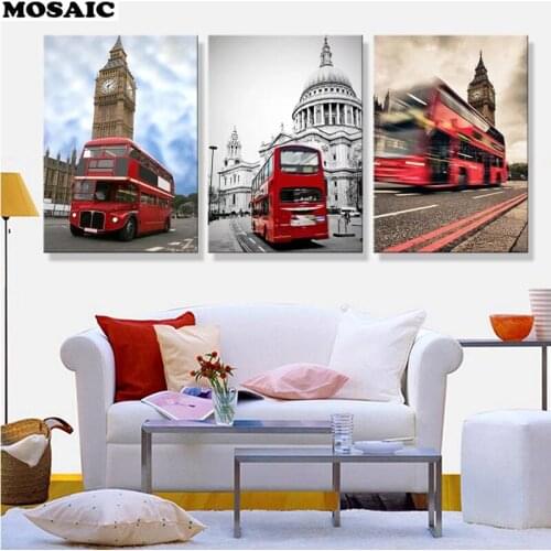 European building bus Diamond Painting Cross Stitch london diamond Embroidery sale,drill Rhinestone,mosaic Decoration home