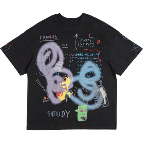 Hip Hop Streetwear T-Shirt Men Harajuku Graffiti Letter Print Tshirt Cotton 2021 Summer Short Sleeve T Shirt Tops Tee Unisex