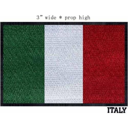 Italy 3" wide embroidery flag patch for iron on appliques/iron on motif/badges