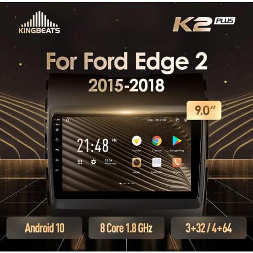KingBeats Android 10 Octa-Core head unit HU 4G in Dash Car Radio Multimedia Video Player Navigation GPS For Ford Edge 2 2015 - 2018 no dvd 2 din Double Din Android Car Stereo 2din