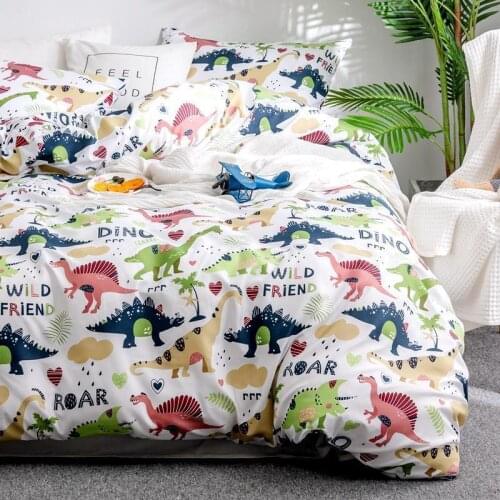 40Home Textile Cartoon Dinosaur Bedding Sets Childrens Beddingset Bed Linen Duvet Cover Pillowcase/bed Sets #s