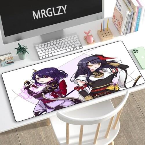 Anime girl Baal Shogun Mouse Pad Gamergenshin impact 3MM Multi-size XXL Large Keyboard MouseMat Mousepad for Laptop