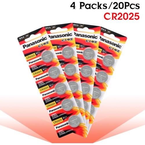 PANASONIC 20Pcs 3V CR2025 LM2025 BR2025 DL2025 KCR2025 Button Coin Cell Lithium Battery For LED Lights Toys Watches