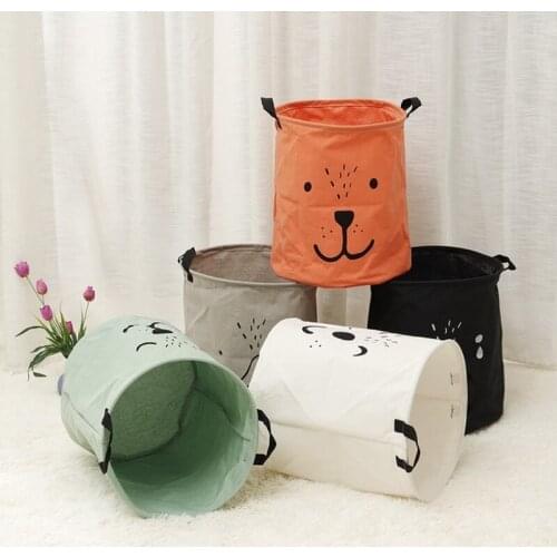 Cute Folding Storage Basket Large Capacity Laundry Hamper Basket Sundries Storage Bag Household Dirty Clothes Toy Organizer