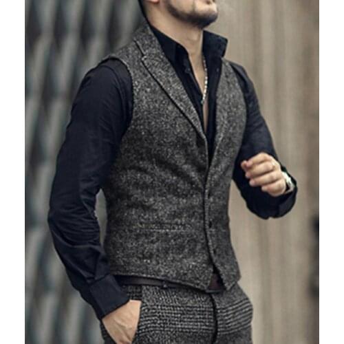 Mens Slim Fit Suit Weste Men Casual Vest Grooms Vintage Herringbone Waistcoat Chaleco Vestir Hombre Kamizelki Meskie Custom New