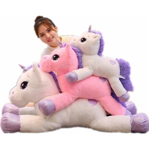 New Giant 60-110cm Unicorn Plush toy Stuffed Animals Unicorn Horse Pillow High Quality Cartoon Gift For Children Kids Girls