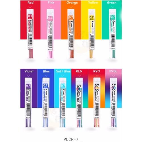 Pilot Color Eno Mechanical Pencil Lead 0.7mm Erasable Color Lead Water Soluble Soft Smooth Kid Drawing Sketch Stationery PLCR-7