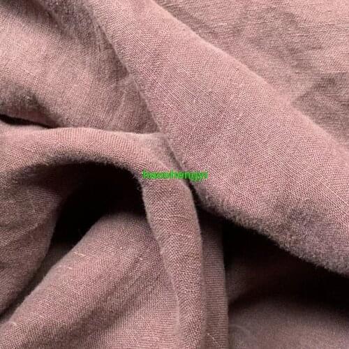 Sand-washed pure linen cloth, stone mill, old craft, brown pure linen garment fabric