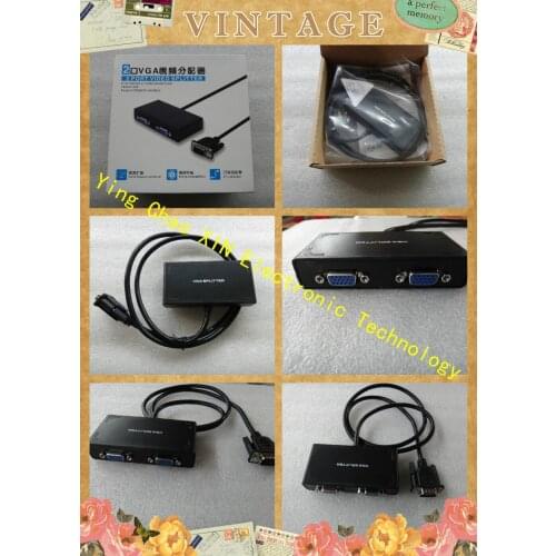 1 to 2 ports VGA video splitter duplicator 1-in-2-out 250MHz device Boots Video Signals 65m 1920*1440 Resolution