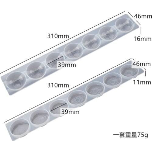 DIY Epoxy Resin Mold Seven Chakras Semicircle Hemisphere Round Mirror Silicone Crystal Epoxy Mold